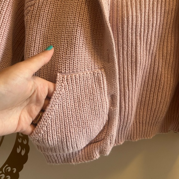 Pink Knit Button-Up hoodie Cardigan for Kids - Picture 8 of 10